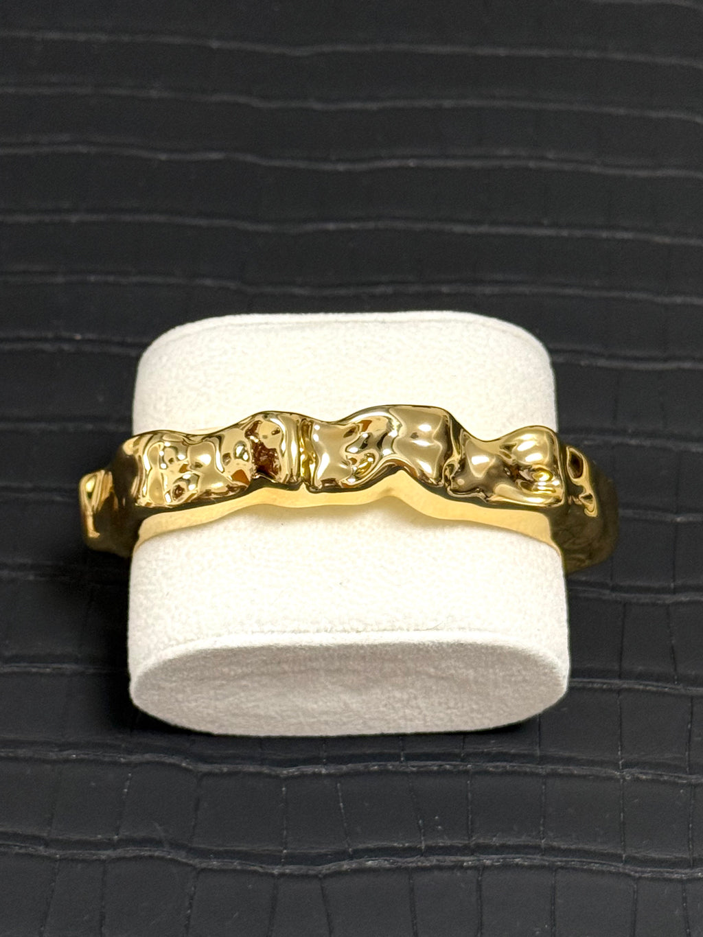 Gold Hammered Bangle Bracelet