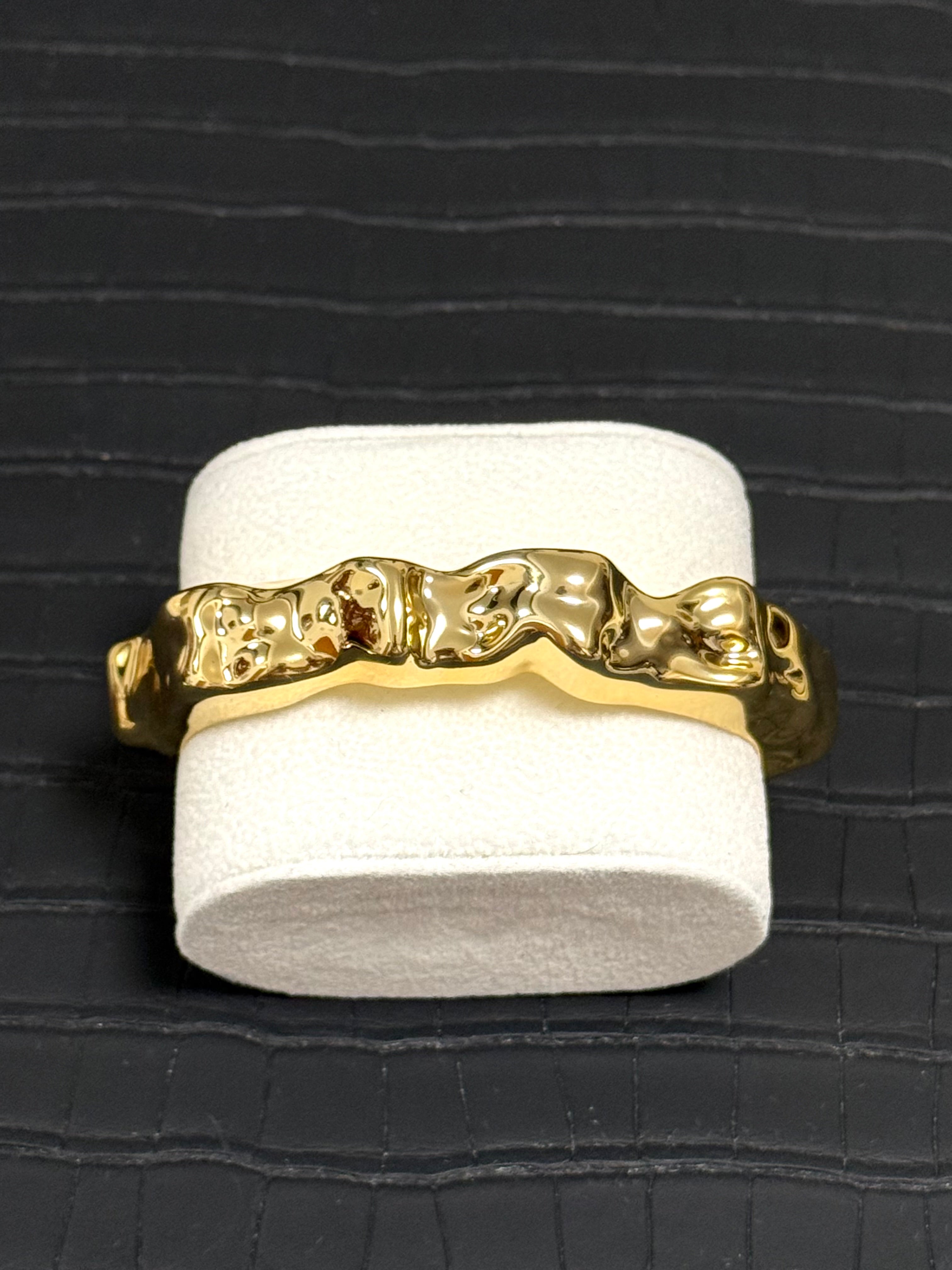 Gold Hammered Bangle Bracelet