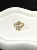 Gold Crystal Flower Ring