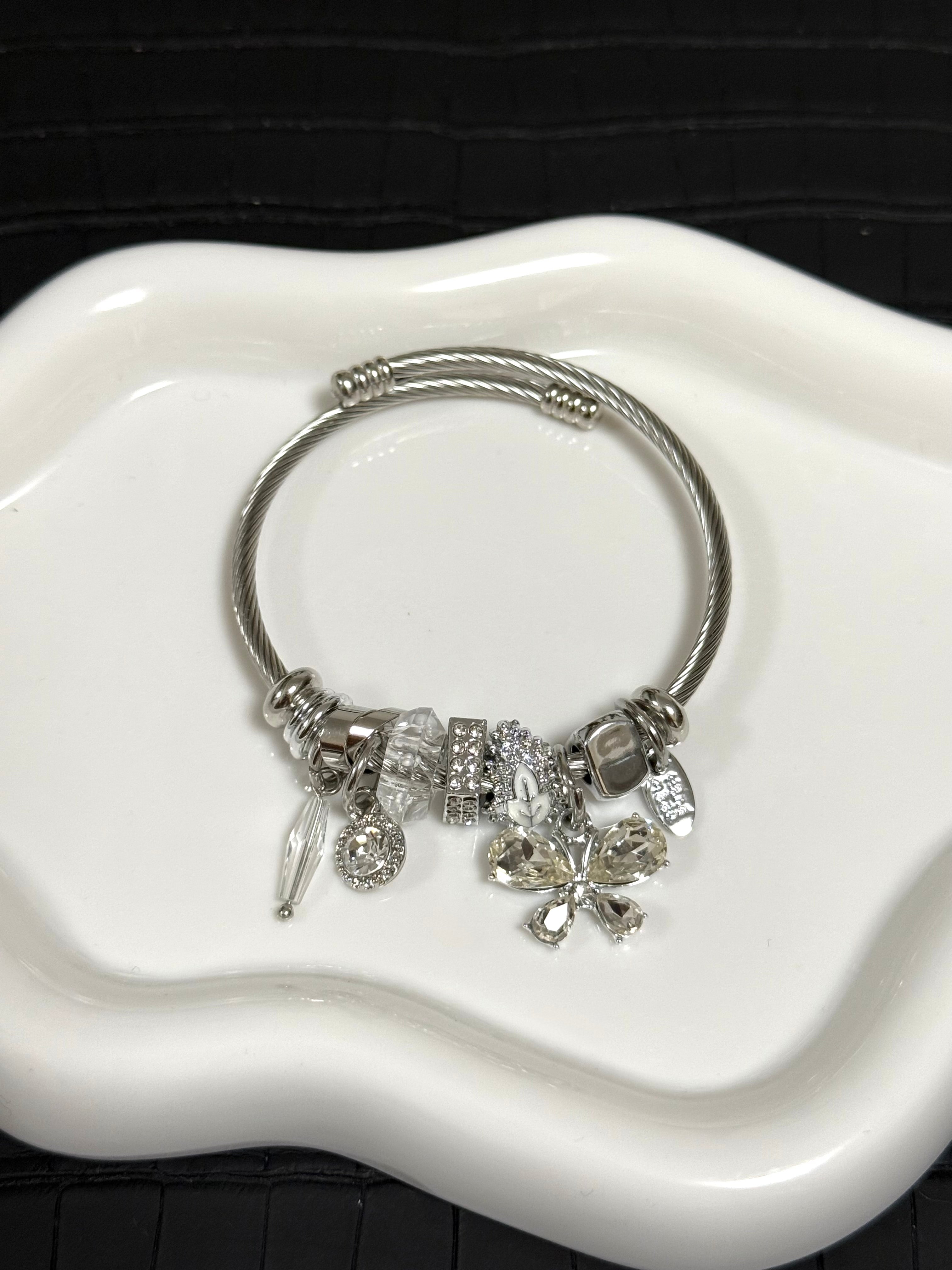 Silver Butterfly Charm Bracelet