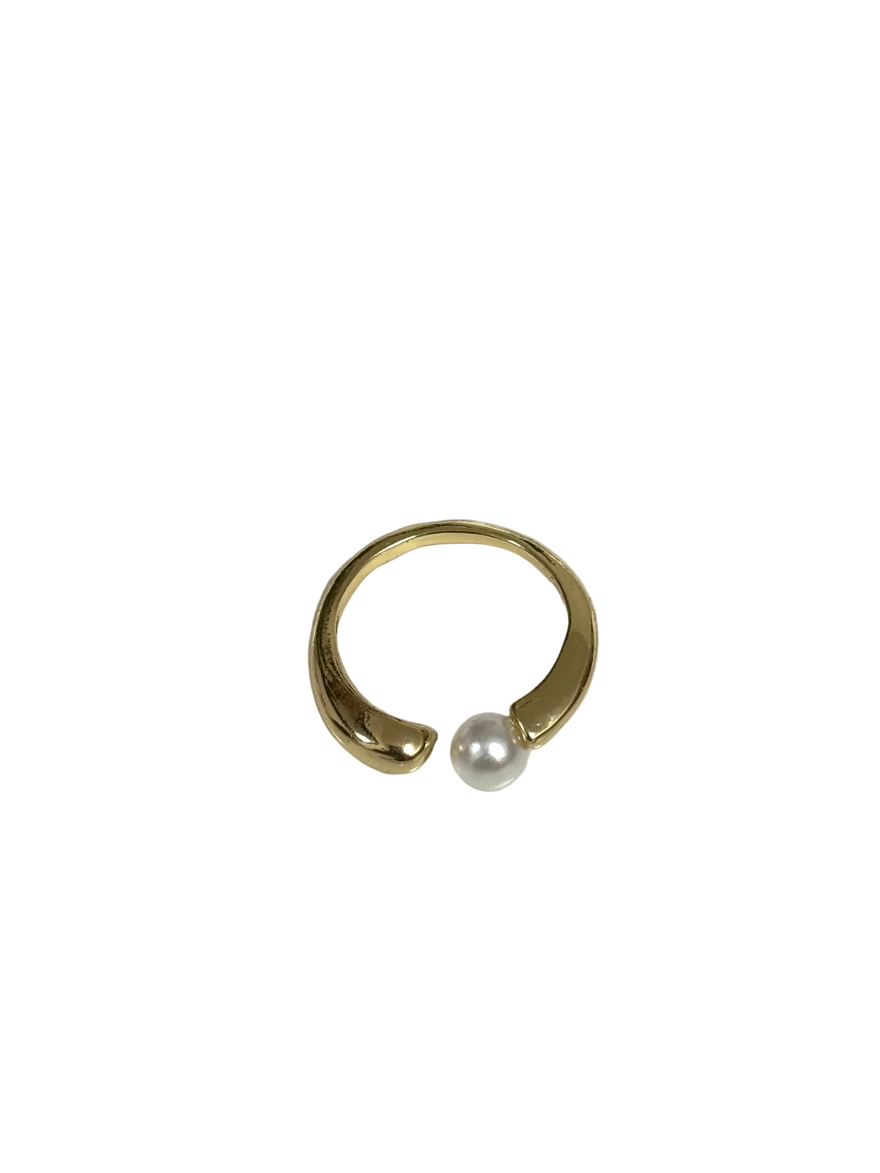 Gold Pearl Cuff Ring