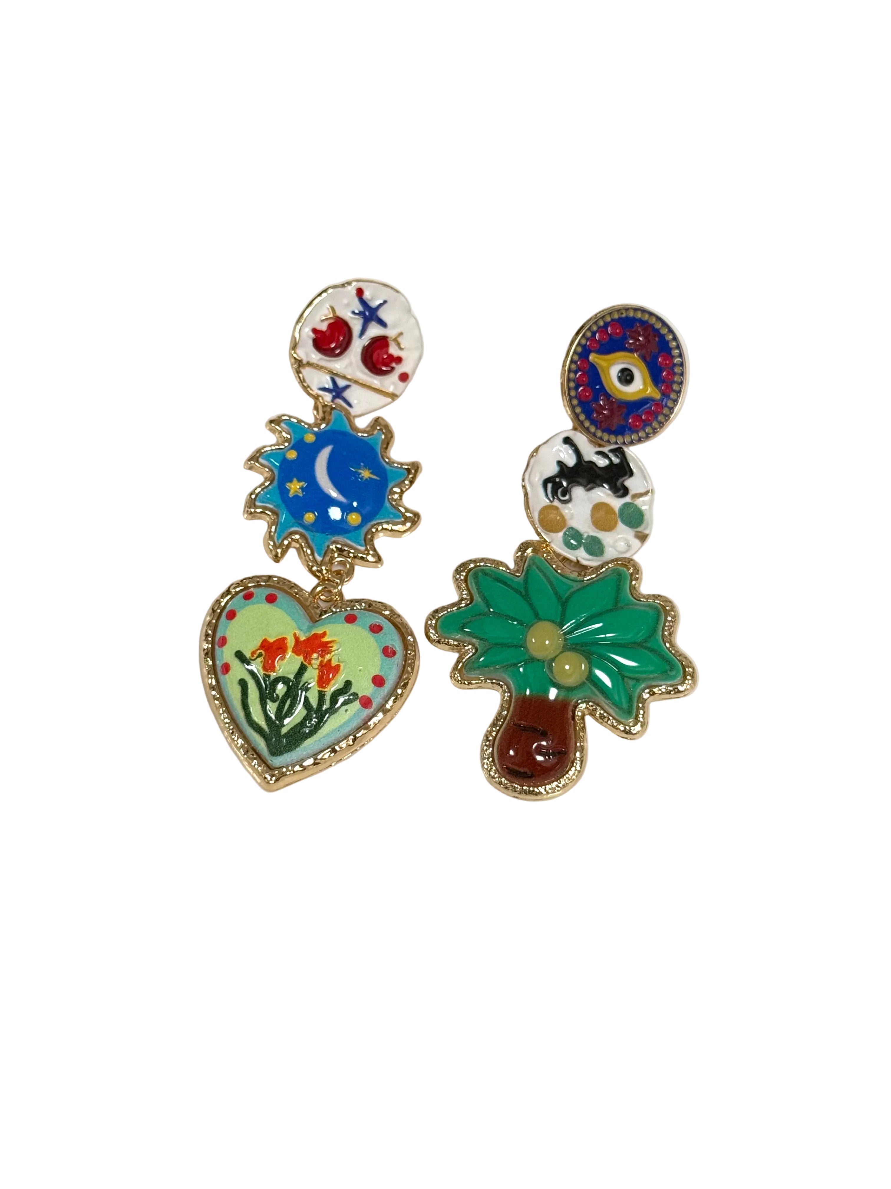 Colorful Charm Drop Earrings