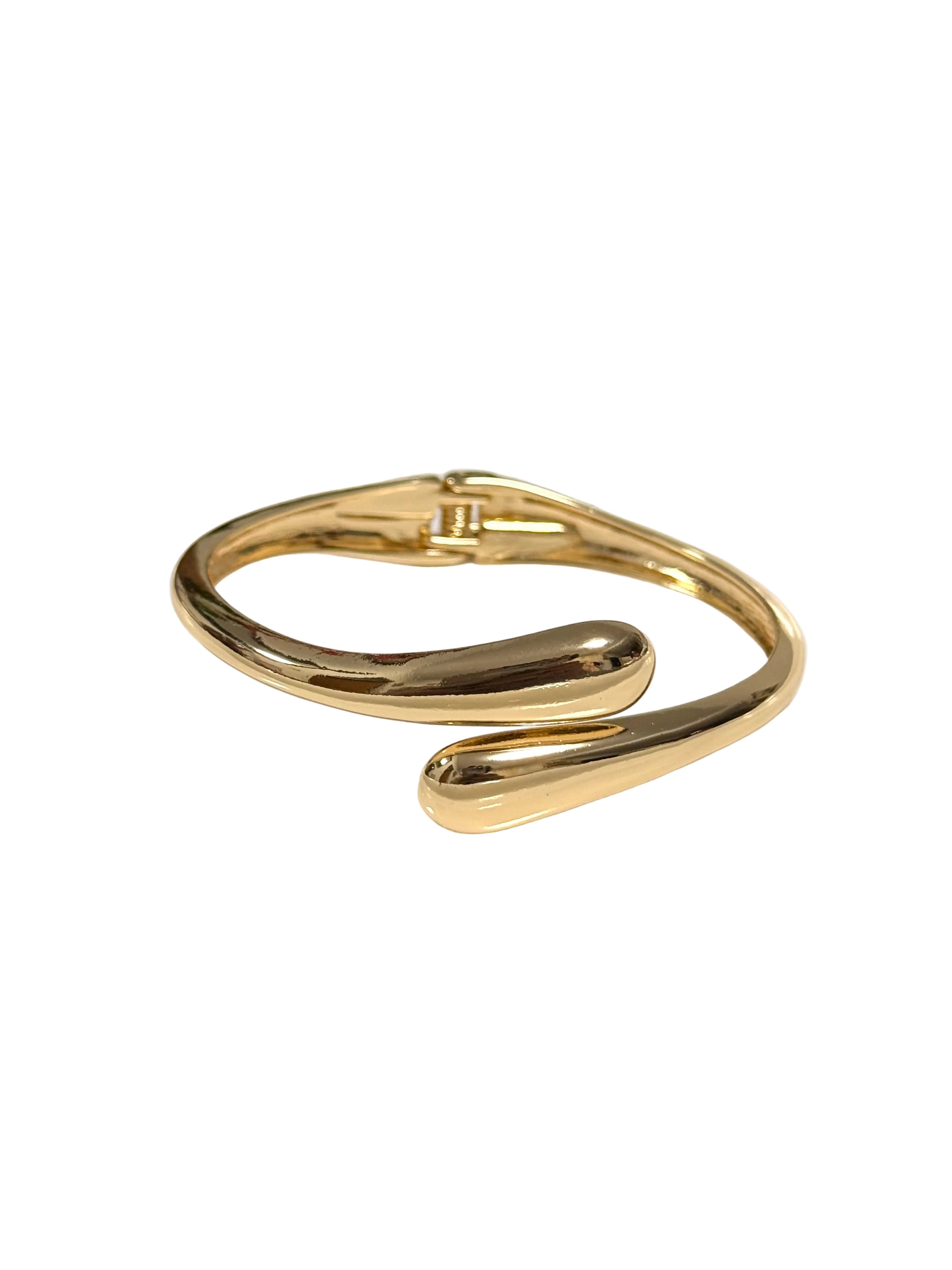 Gold Curve Bangle Bracelet