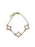 White Clover Gold Bracelet