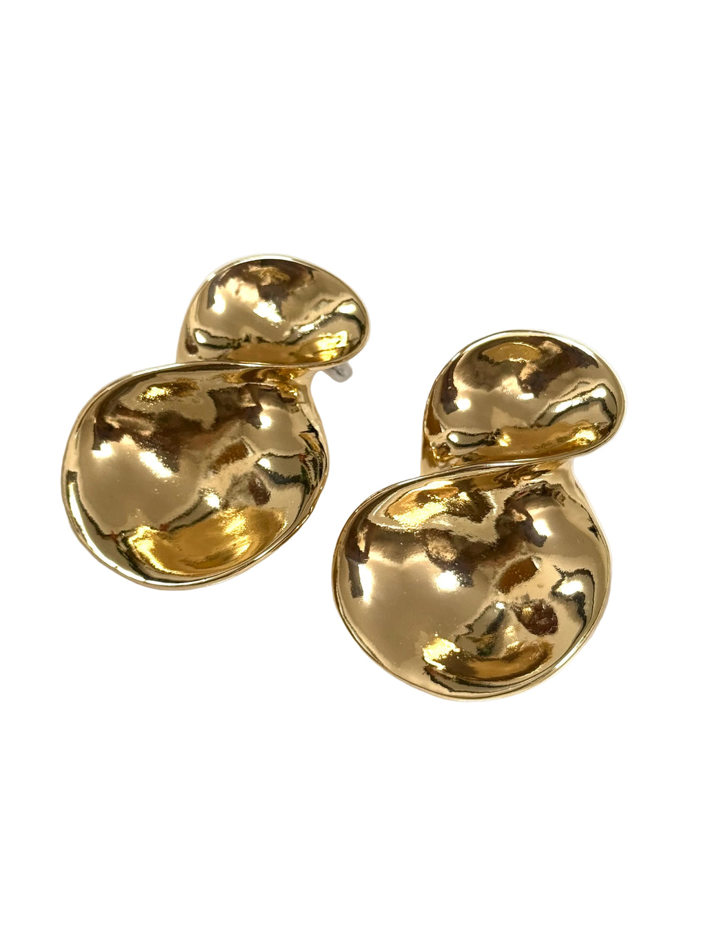 Gold Abstract Wave Earrings