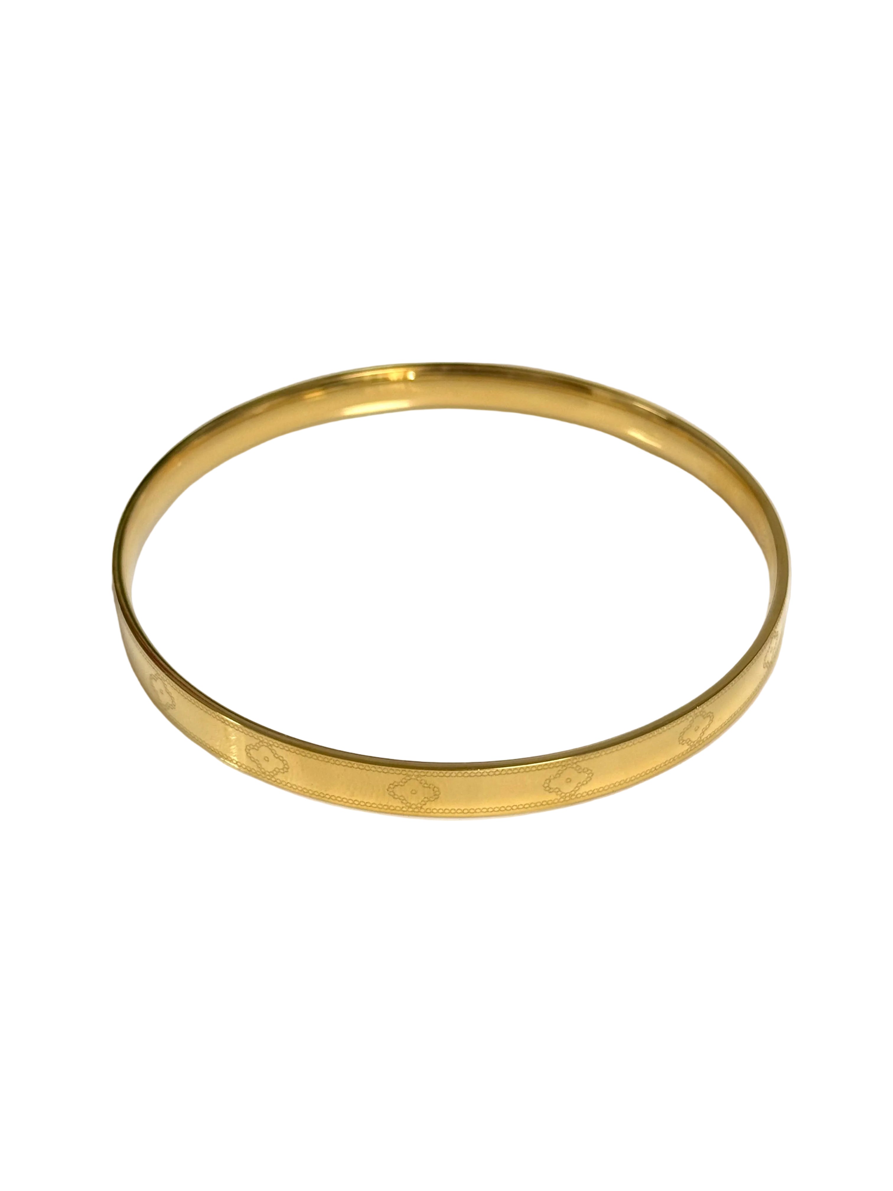 Gold Lucky Clover Bangle