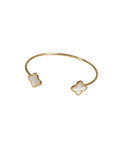 Elegant Gold Clover Open Bangle