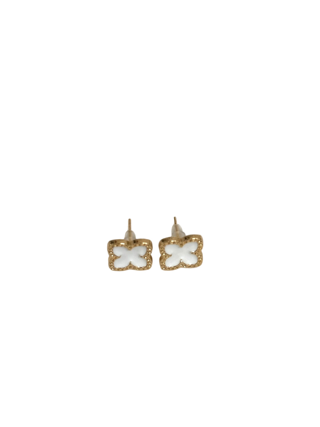 White Clover Stud Earrings