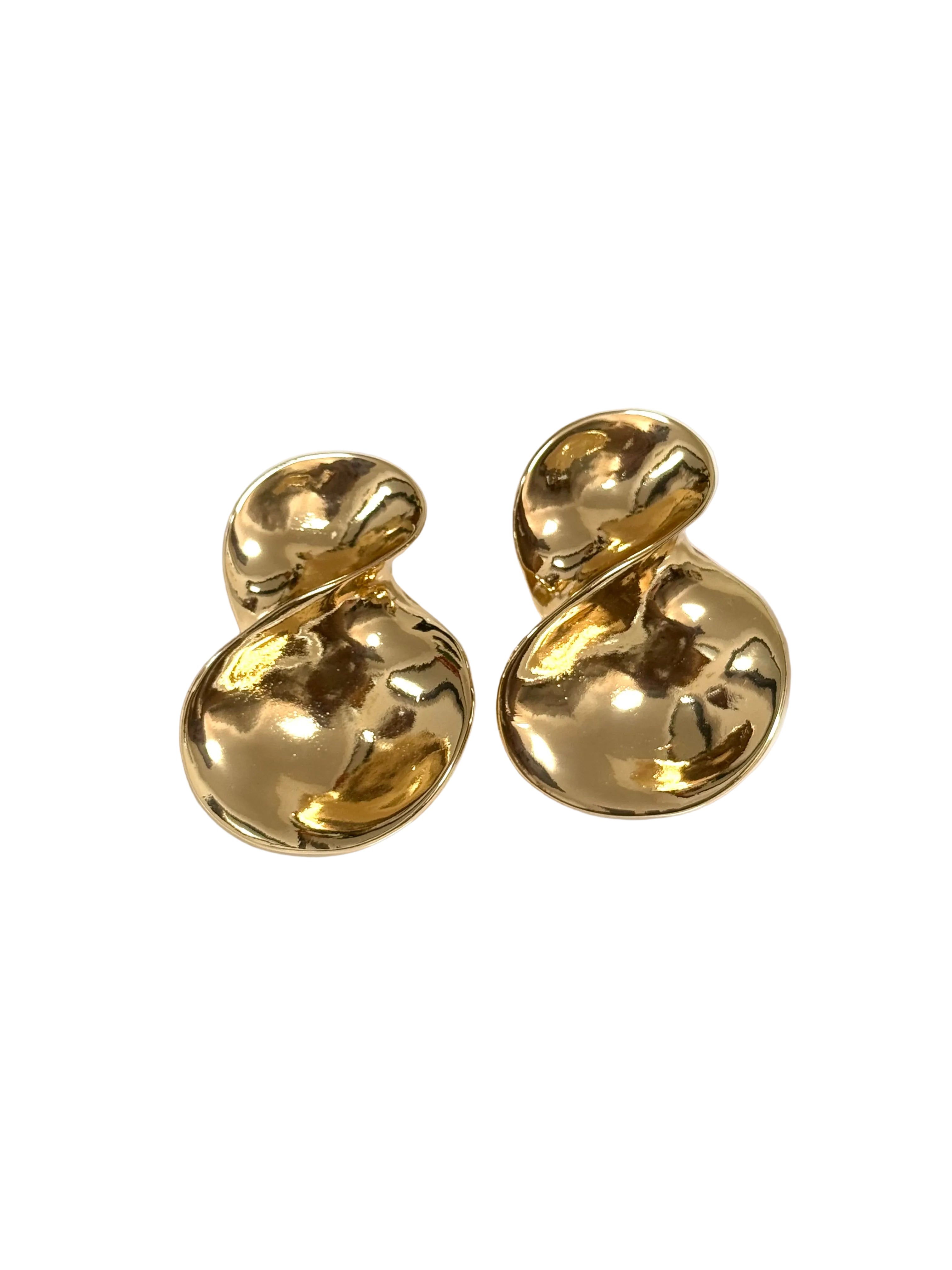 Gold Abstract Wave Earrings
