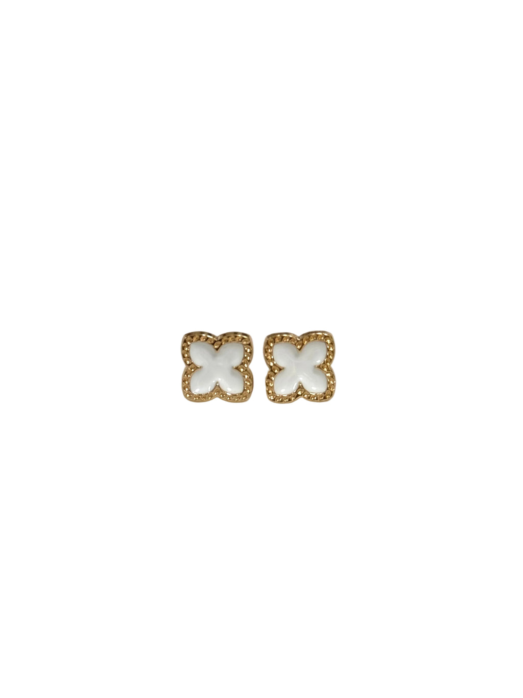 White Clover Stud Earrings