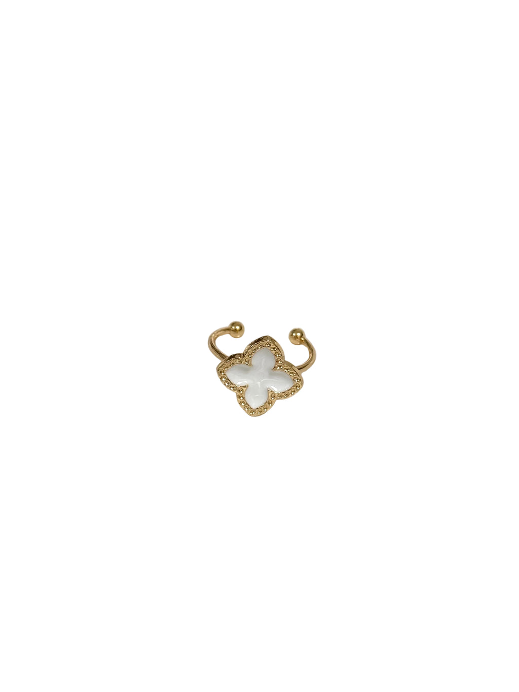 White Clover Adjustable Ring