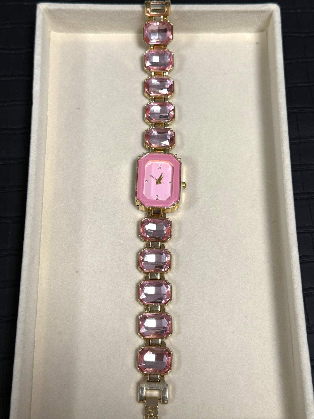 Pink Crystal Bracelet Watch