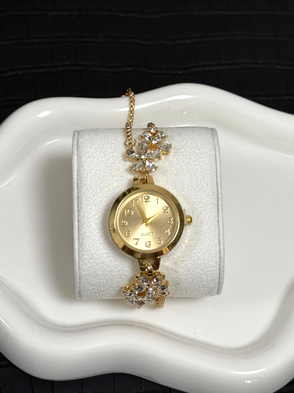 Gold Floral Bracelet Watch