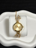 Gold Floral Bracelet Watch