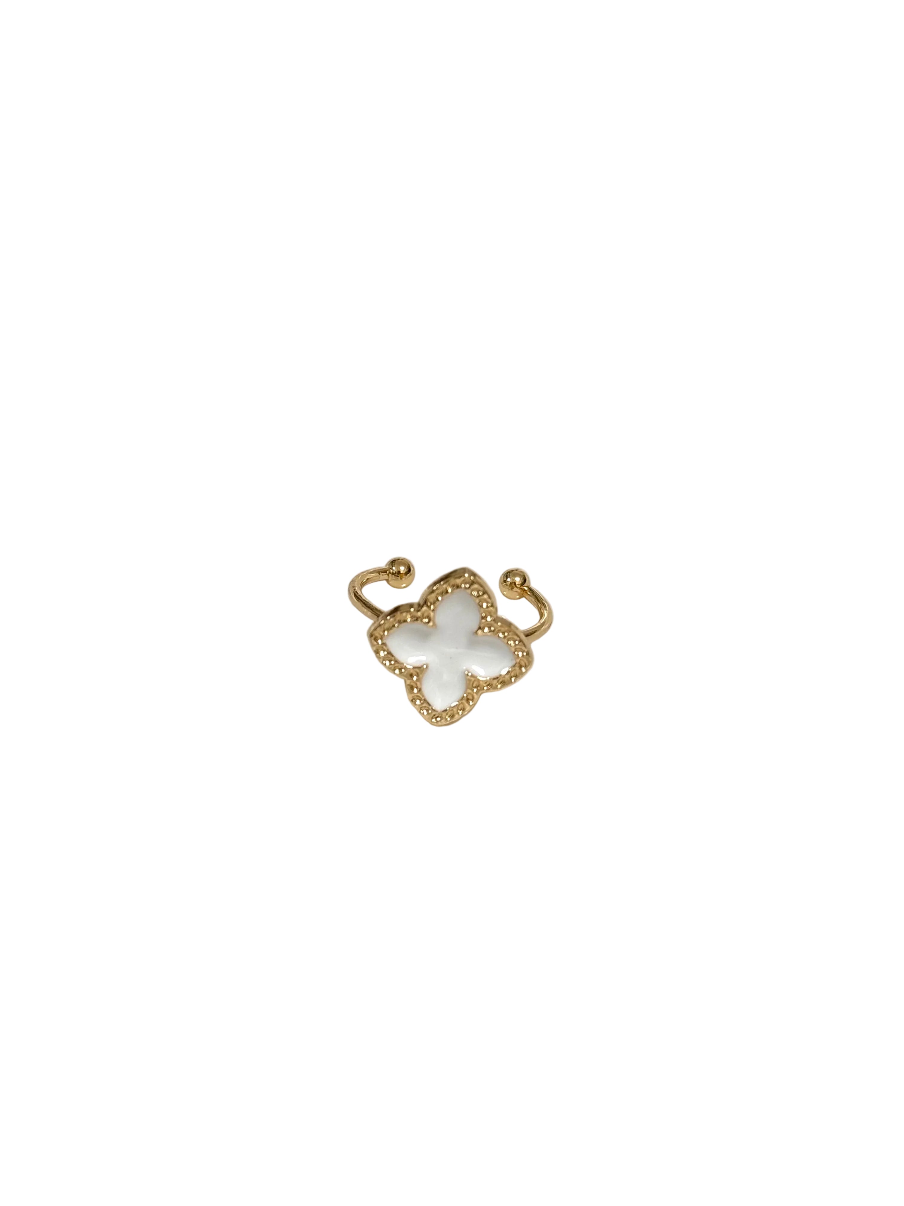 White Clover Adjustable Ring