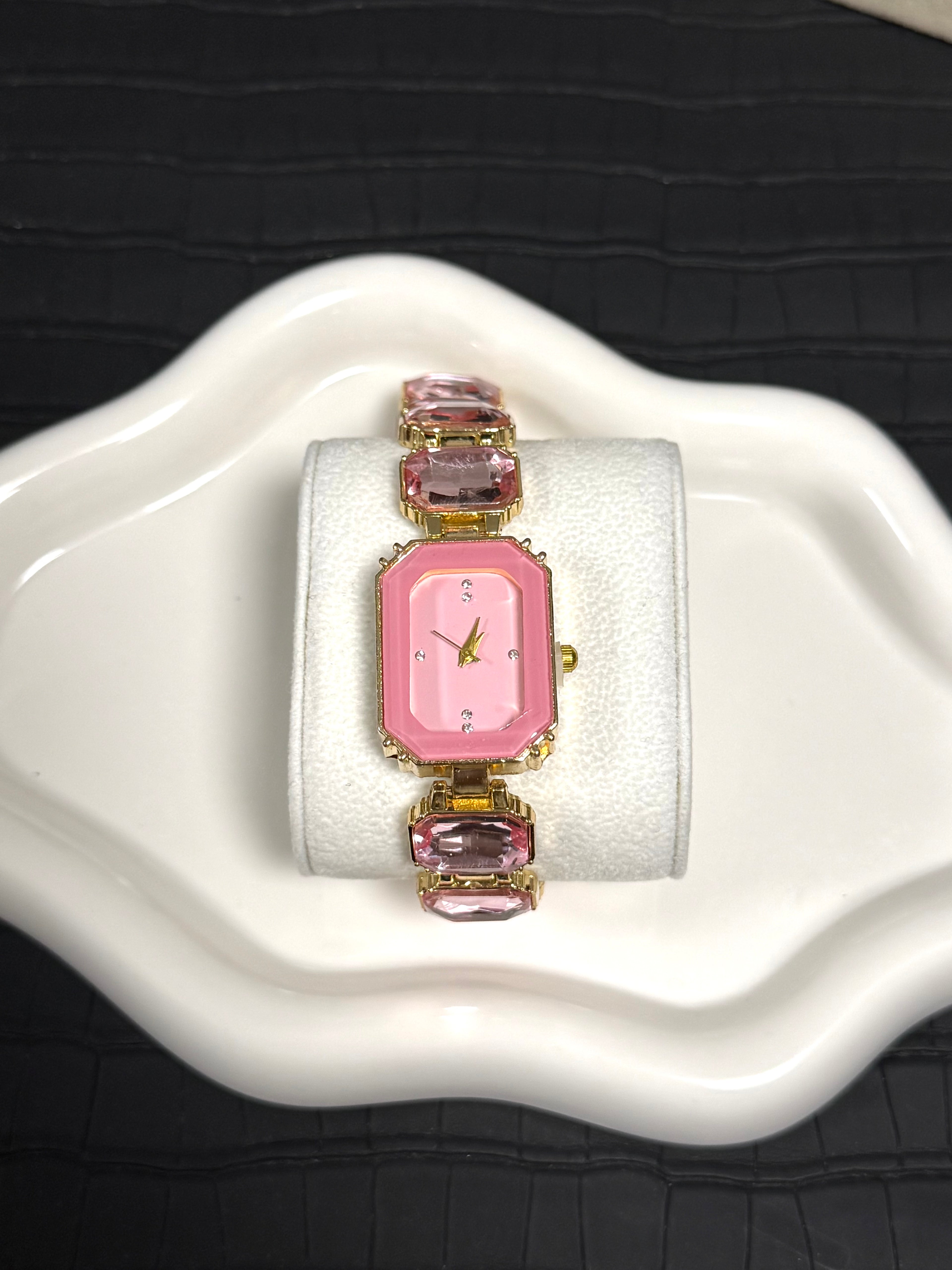 Pink Crystal Bracelet Watch