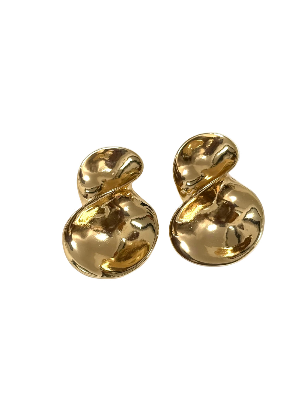 Gold Abstract Wave Earrings