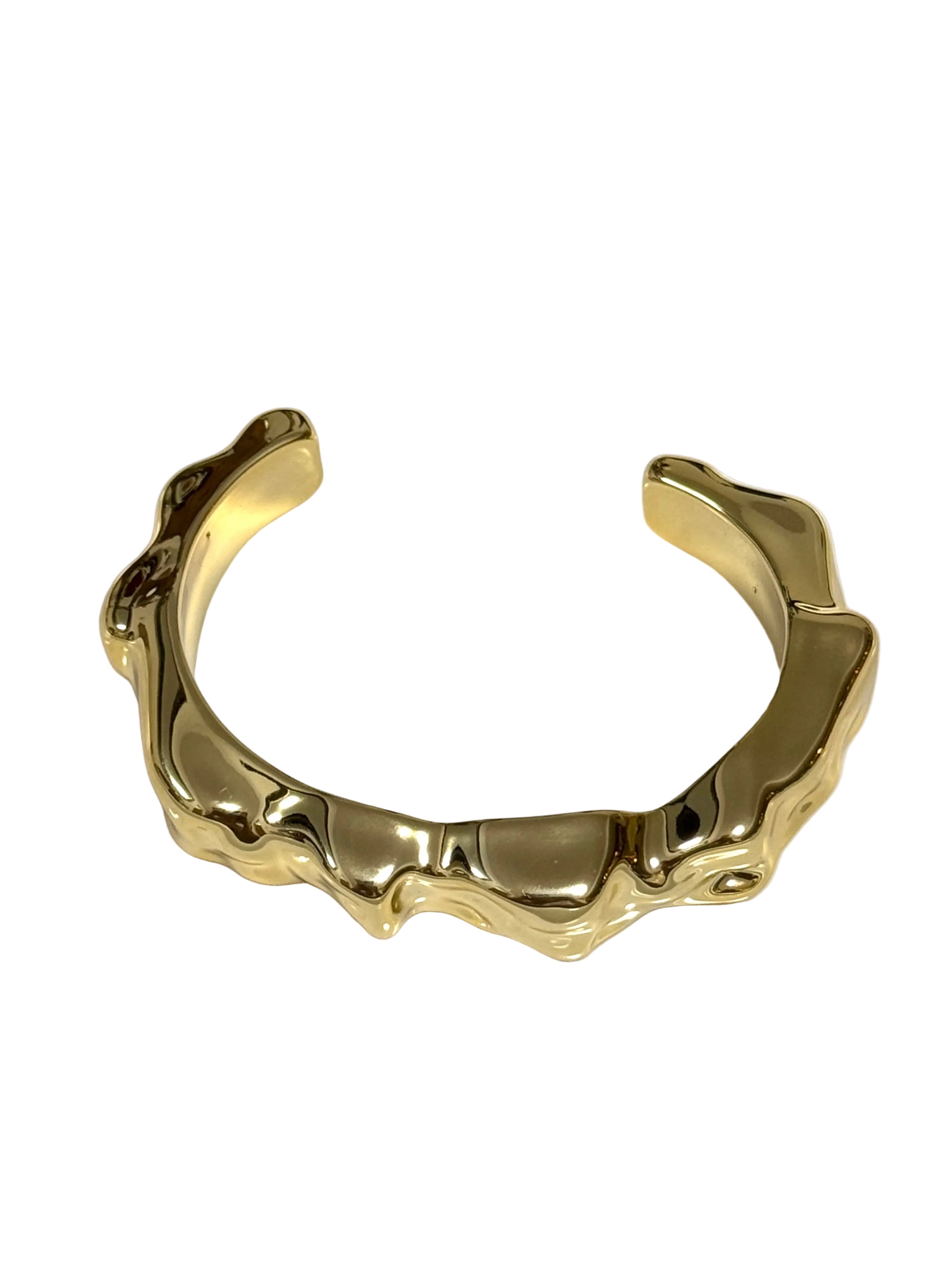 Gold Hammered Bangle Bracelet