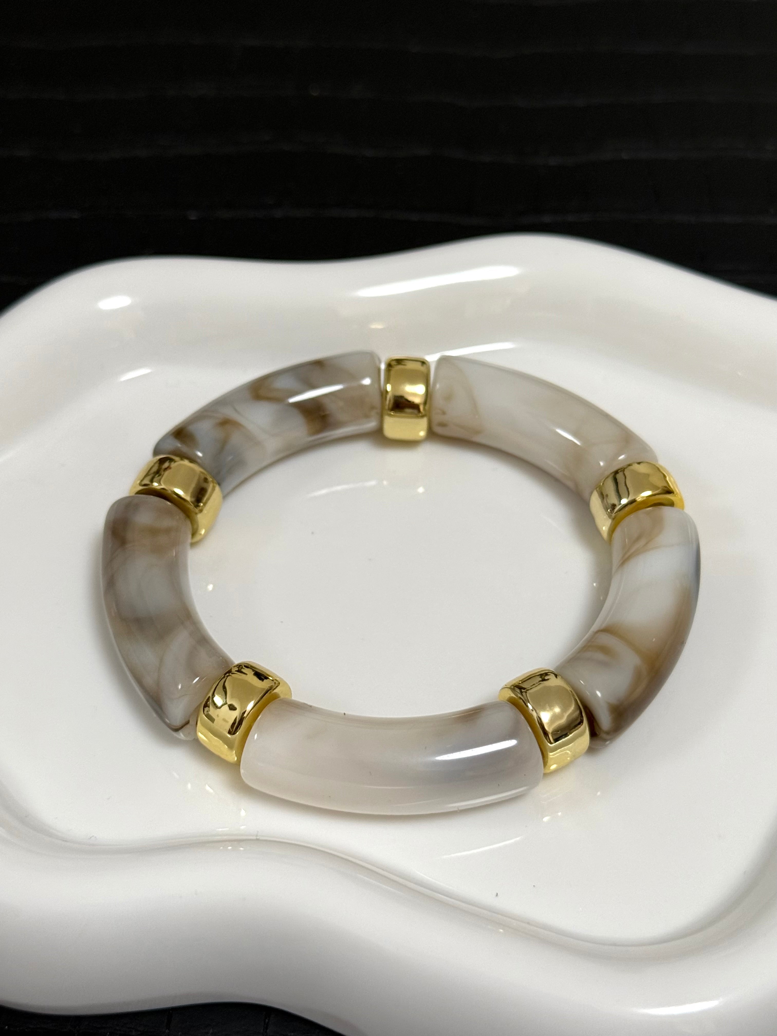 Marble Gold Bead Bracelet