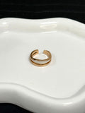 Gold White Enamel Ring