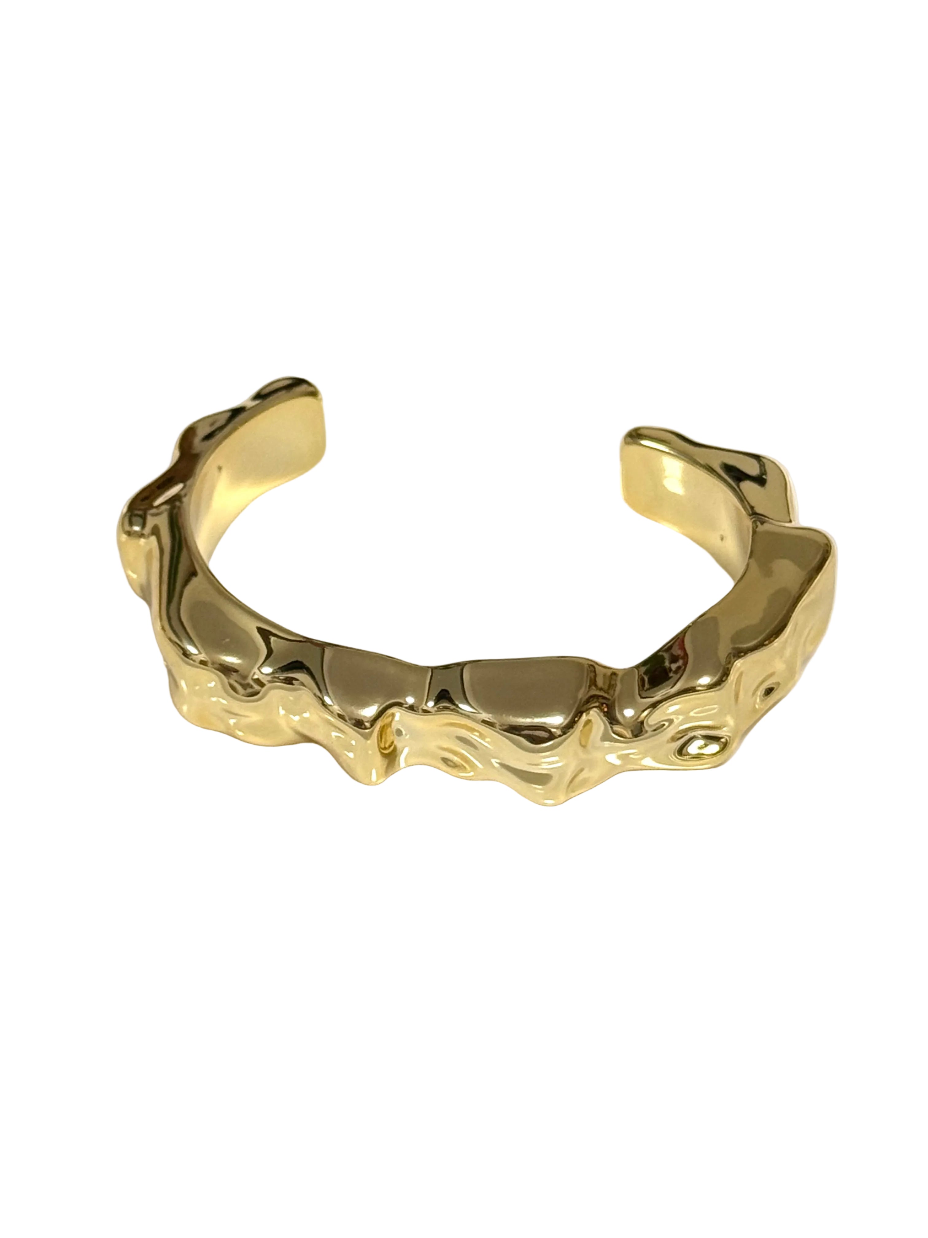 Gold Hammered Bangle Bracelet