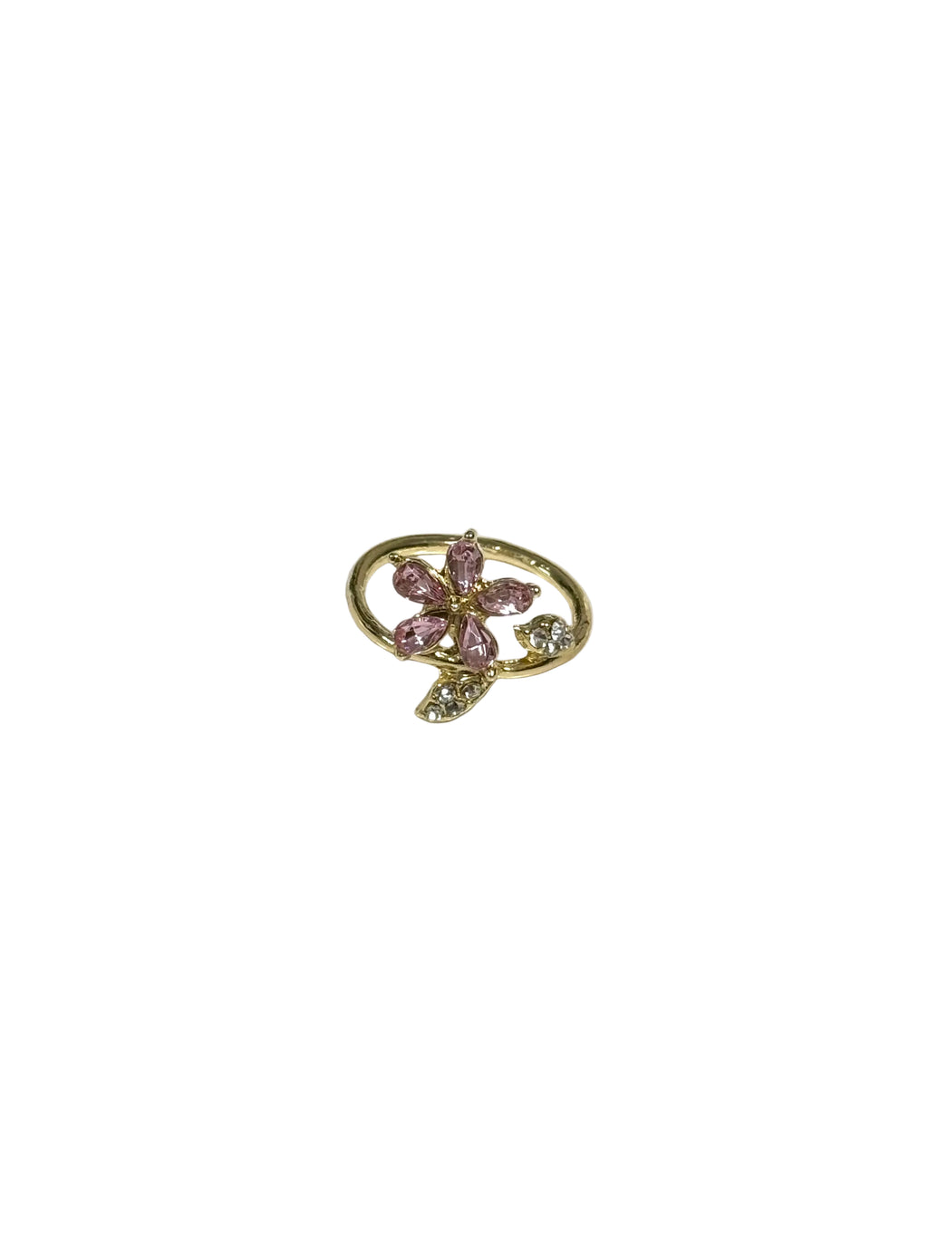 Pink Crystal Flower Ring