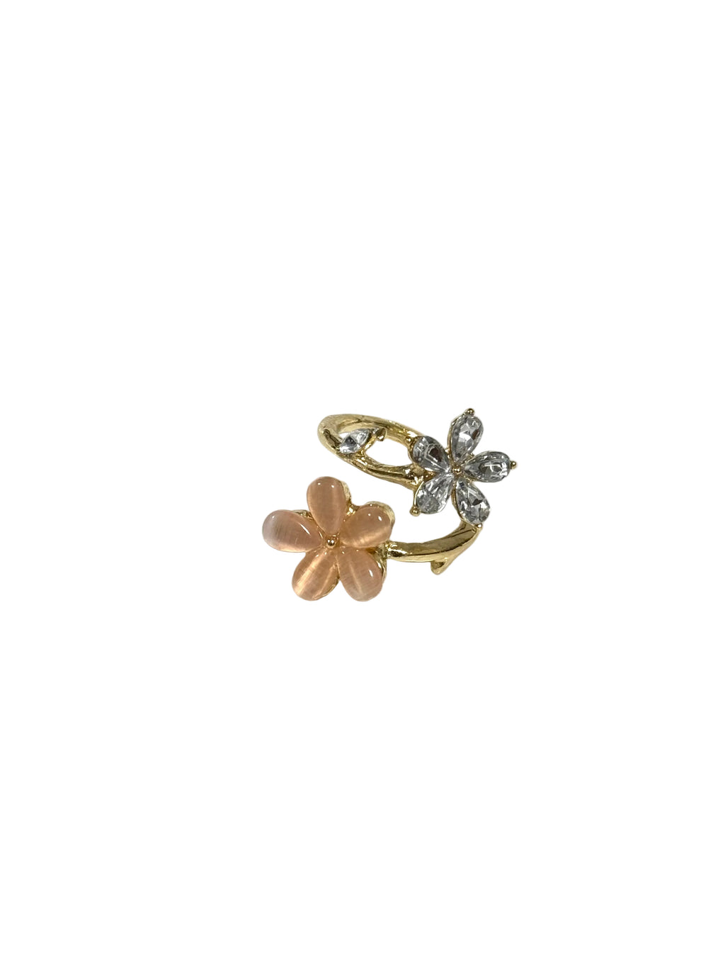 Peach Flower Crystal Ring