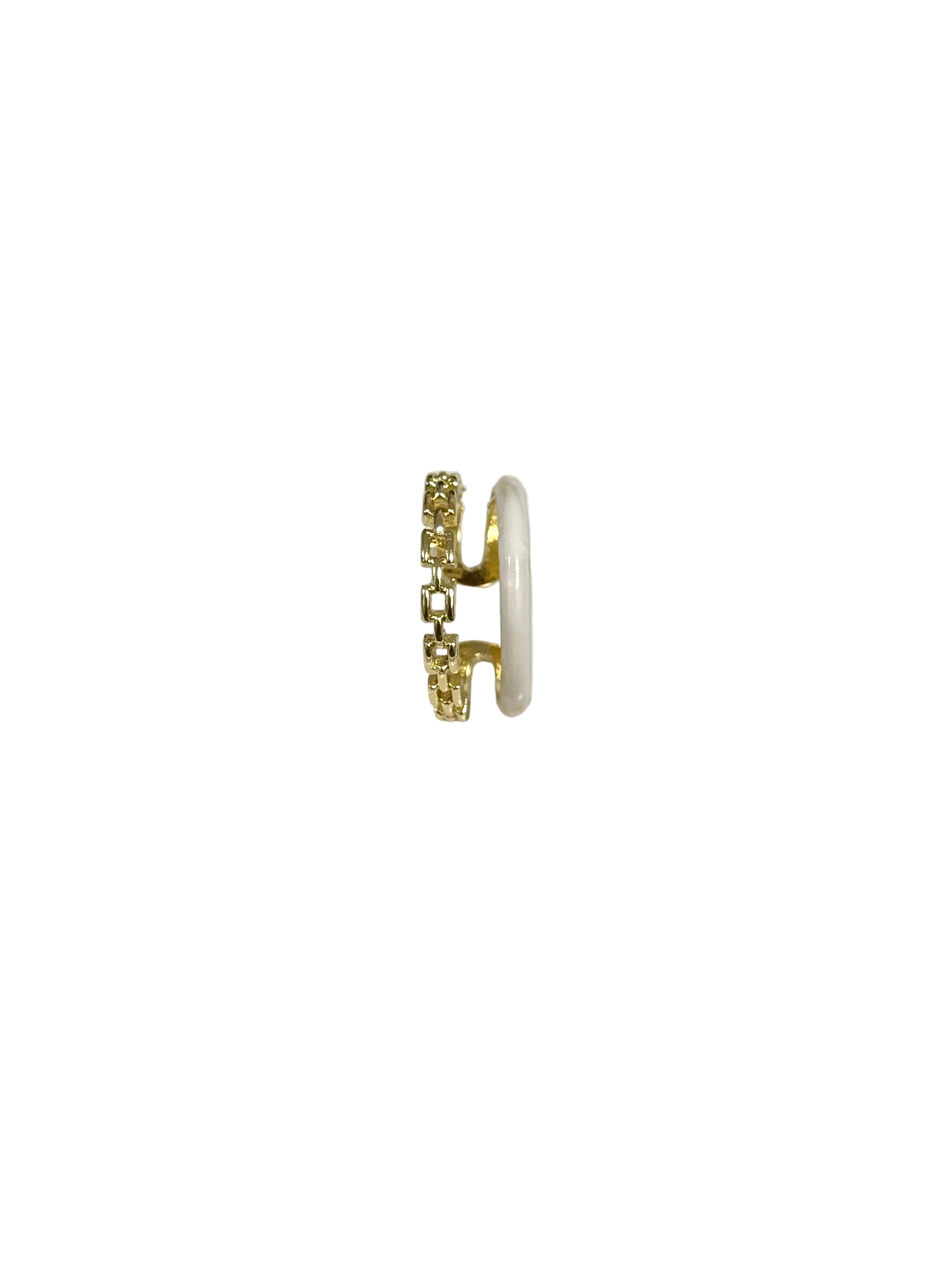 Gold White Chain Ring