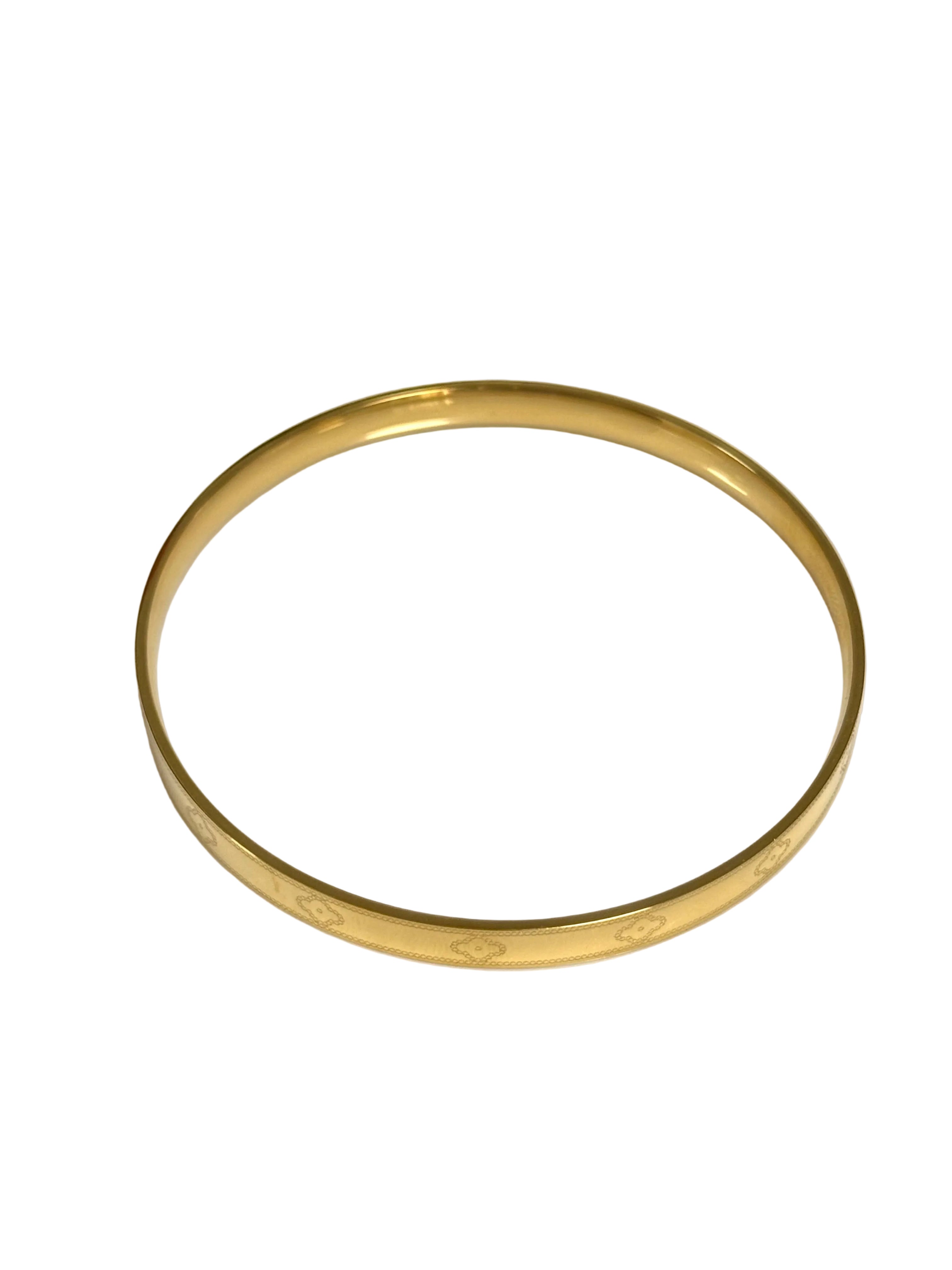 Gold Lucky Clover Bangle