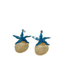 Blue Starfish Shell Earrings