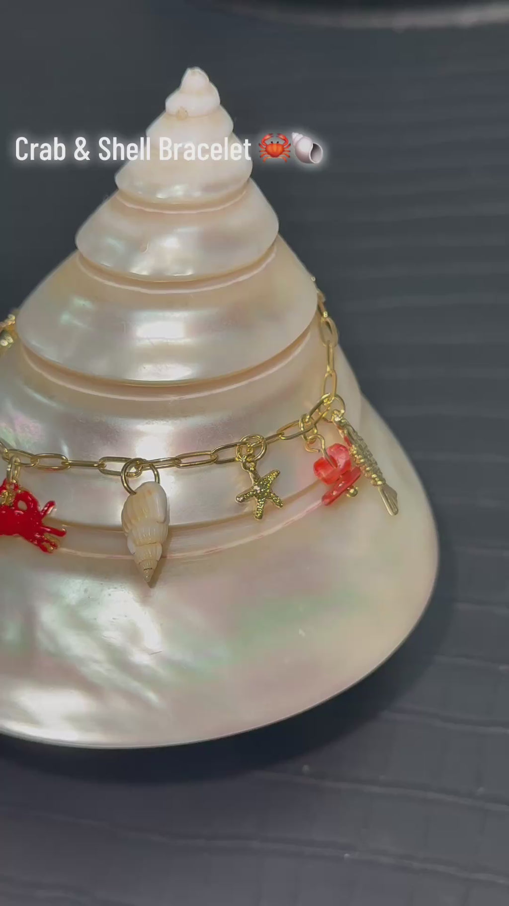 Crab & Shell Charm Bracelet